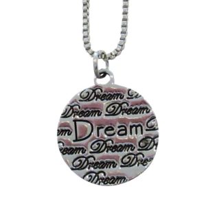 Inspiring Reversible "Dream"/"Believe in the Beauty of your Dreams" Necklace Silver