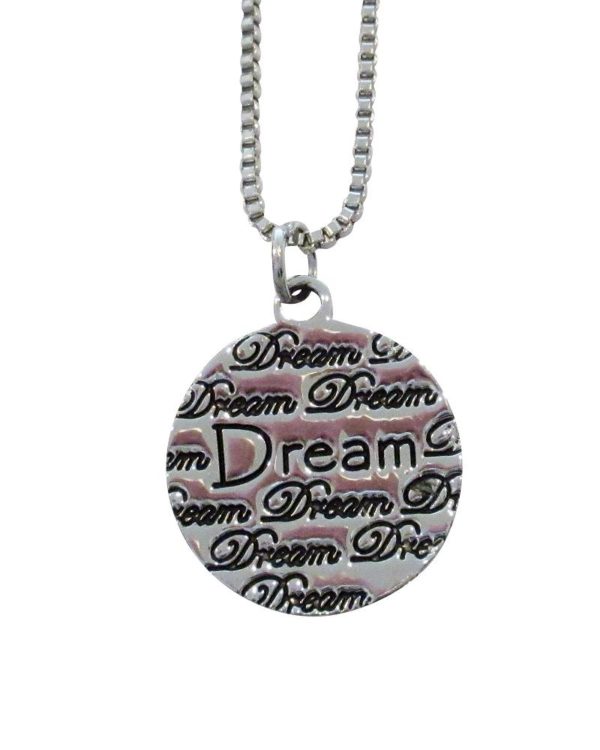 Inspiring Reversible "Dream"/"Believe in the Beauty of your Dreams" Necklace Silver