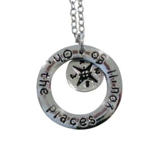 Inspiring "oh the places you will go" Necklace Silver