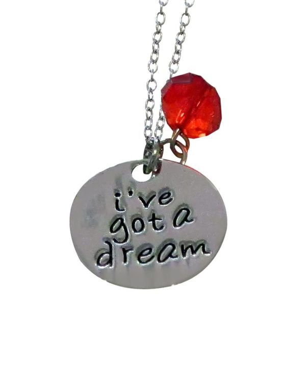 Inspiring "i've got a dream" Necklace Silver w/Crystal Ball
