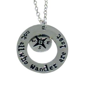 Inspiring "not all who wander are lost" Necklace Silver